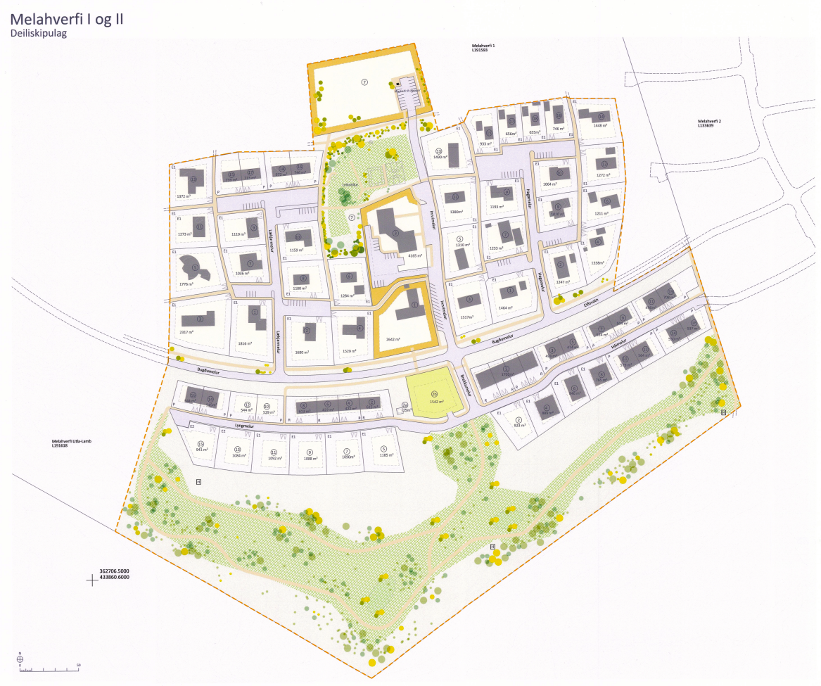 Deiliskipulagsuppdráttur Melahverfi I og II